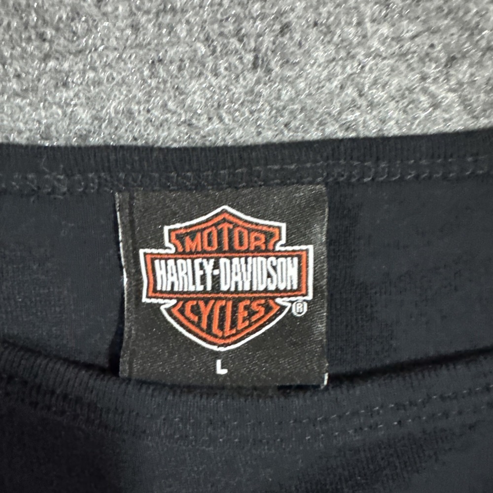 Harley-Davidson Women's Black Faribault MN Shirt SZ L Cutout - Picture 3 of 8